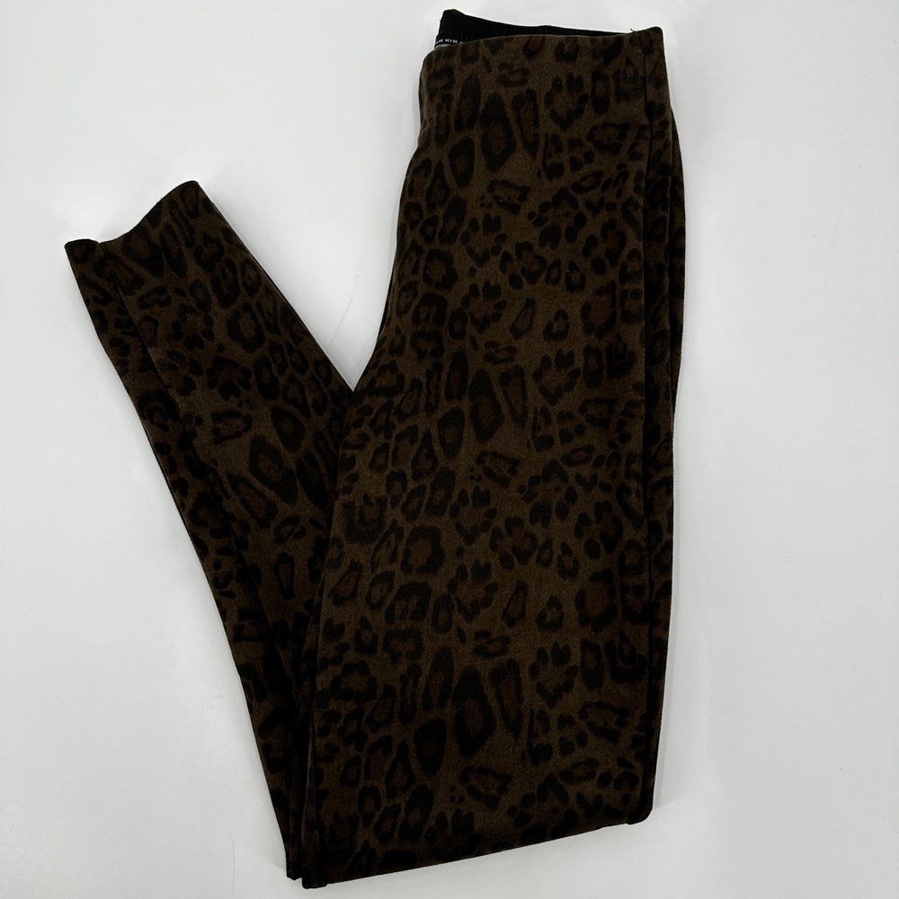 ZARA Leopard Print High Rise Skinny Leggings Pants Women XS Brown Black